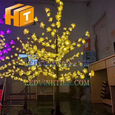 Cây hoa đèn led 1.5m màu vàng
