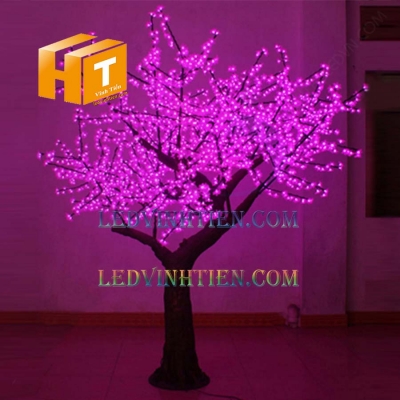 Cây hoa đèn led 1.5m màu hồng