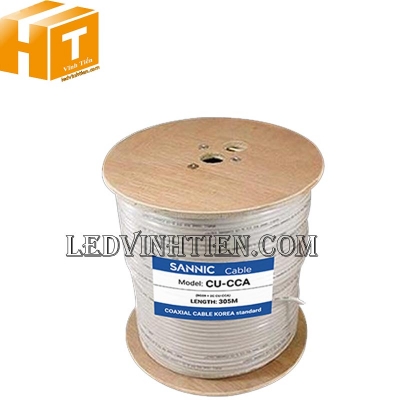 Cáp đồng trục liền nguồn SANNIC CU (Màu trắng)