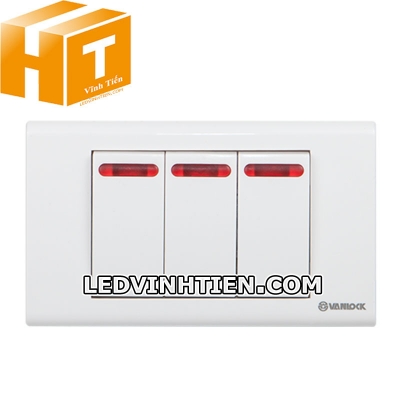 Công tắc ba 2 chiều đèn đỏ Sino Vanlock