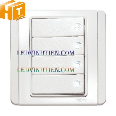 Bộ 4 công tắc dolly 2 chiều màu trắng Schneider