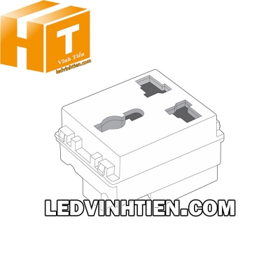 Ổ cắm 3 chấu có màn che cỡ trung Sino Vanlock